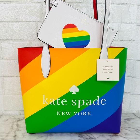 kate spade reversible rainbow tote
